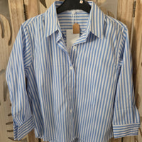 Chemise rayée avec broderie "Rêve" au dos