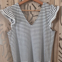 T-shirt rayé marine et blanc (Maman)