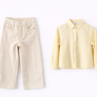Chemise rayée jaune brodée "Summer Lover" (Maman)