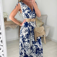 Robe longue motifs palmiers