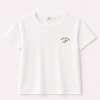 T-shirt blanc avec broderie « Zeste d’Amour » (Fille)