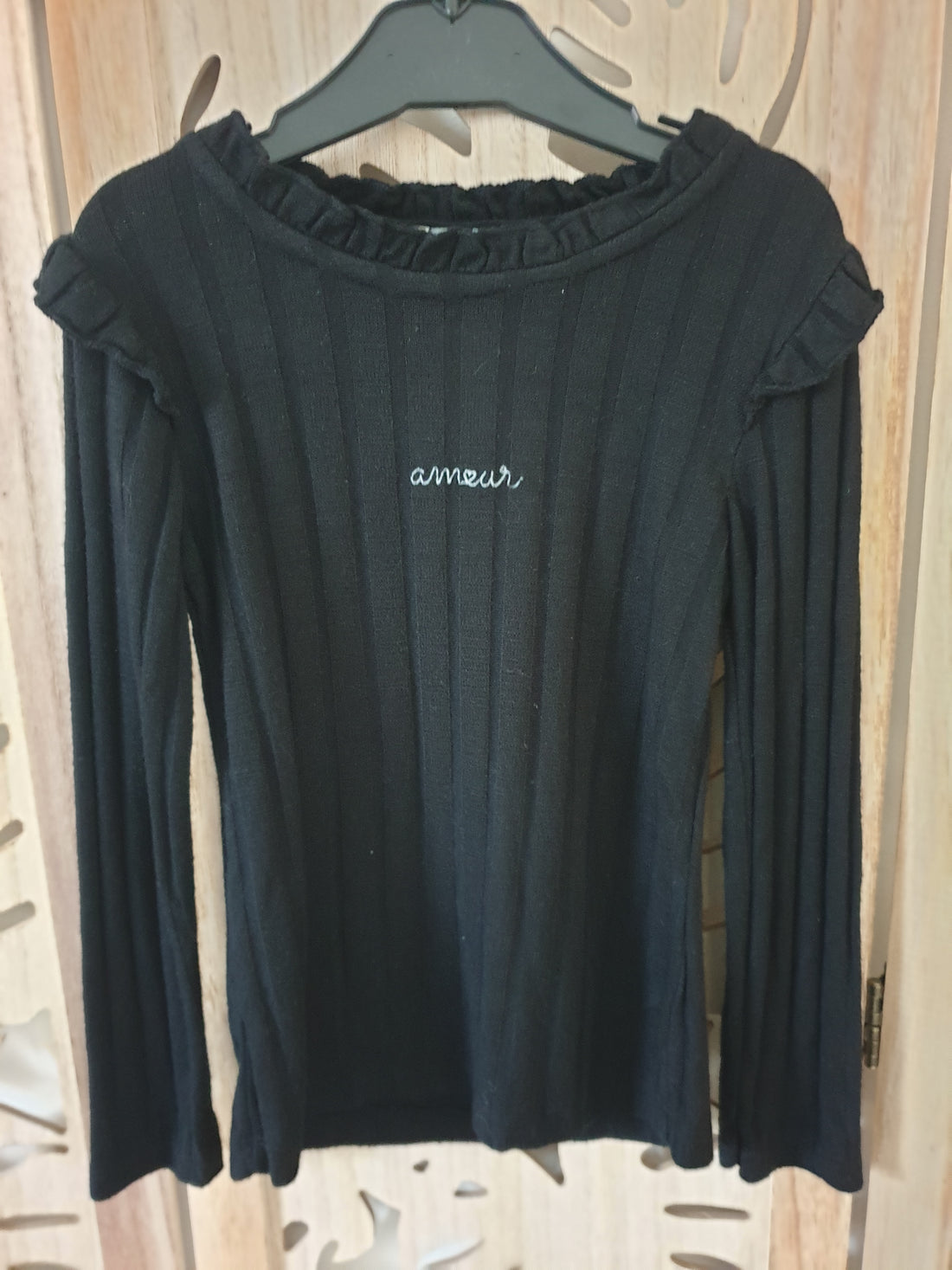 Pull fin brodé "amour" Maëlya