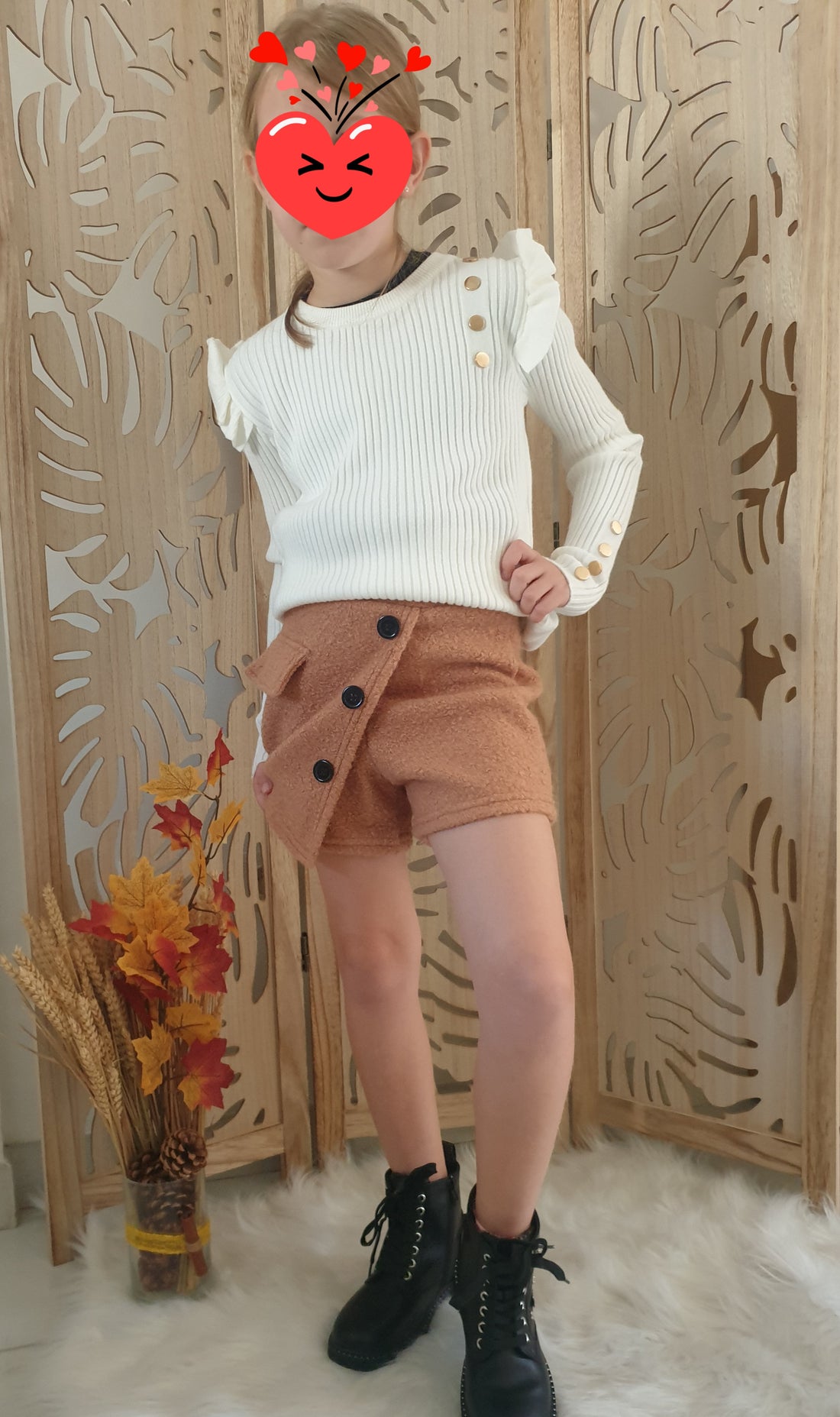 Jupe Short camel pour fille