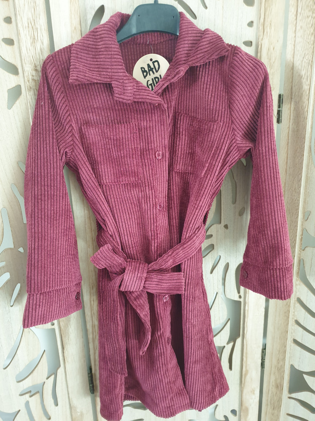 Robe en velours côtelé fille avec ceinture