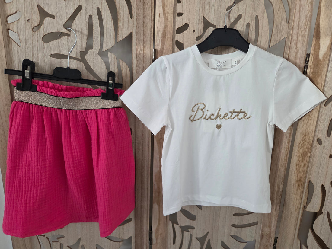 Jupe courte en gaze de coton