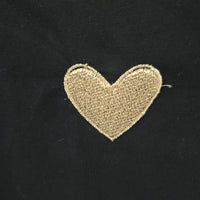 T-shirt noir coeur brodé doré fille