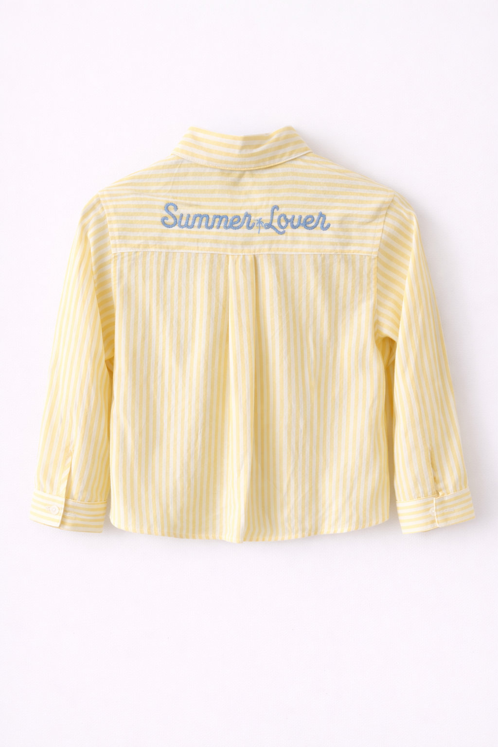 Chemise rayée jaune brodée "Summer Lover" (Maman)