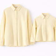 Chemise rayée jaune brodée "Summer Lover" (Maman)