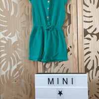 Combishort en gaze de coton turquoise
