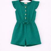 Combishort en gaze de coton turquoise