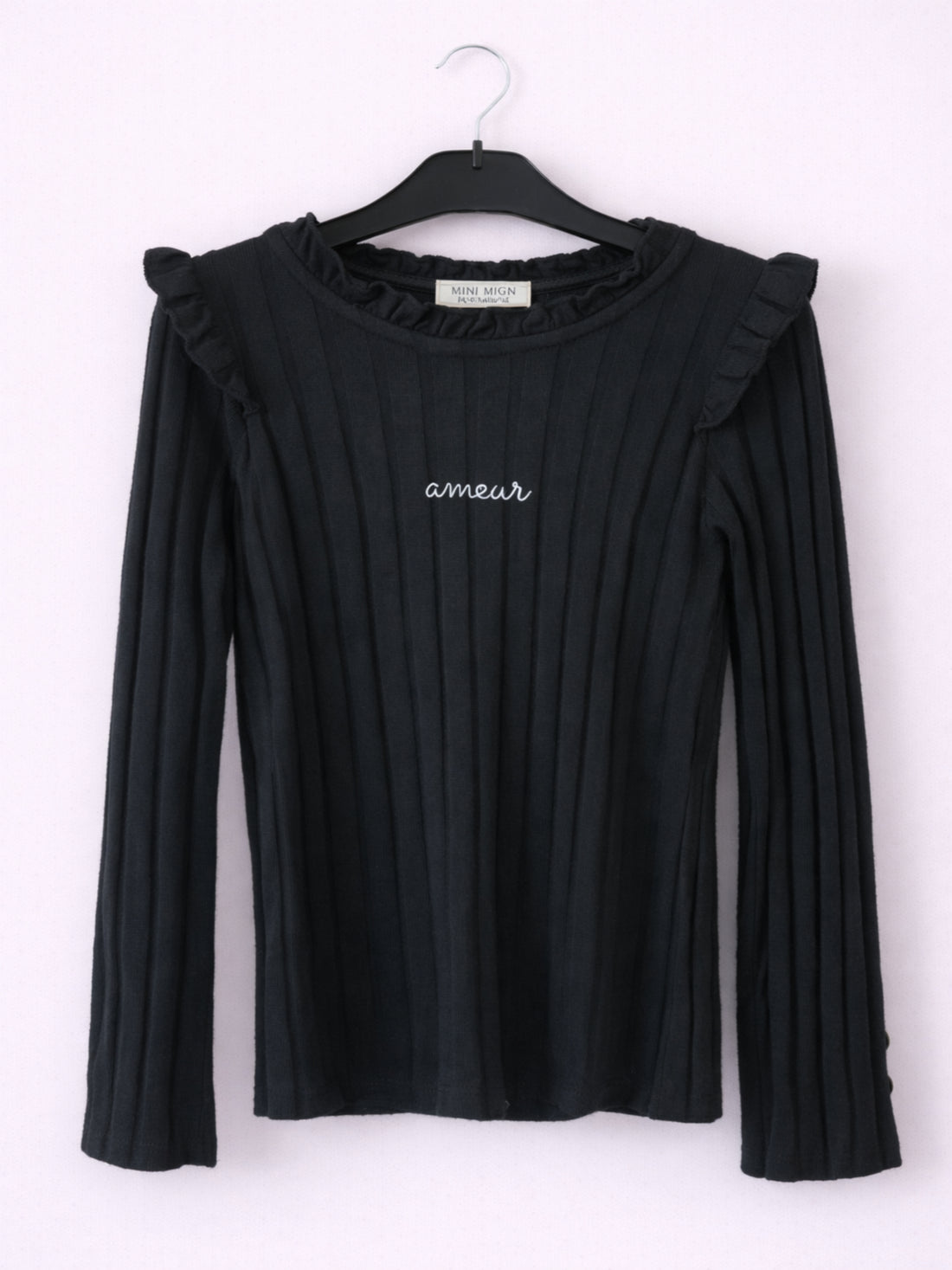 Pull fin brodé "amour" Maëlya