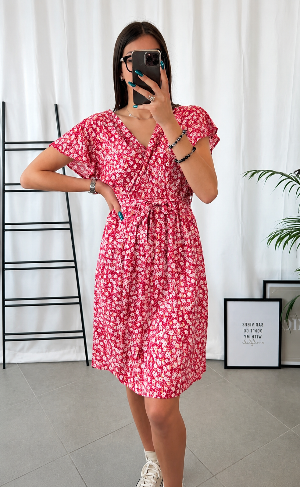 Robe courte motifs fleurs