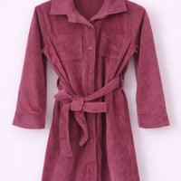 Robe en velours côtelé fille avec ceinture