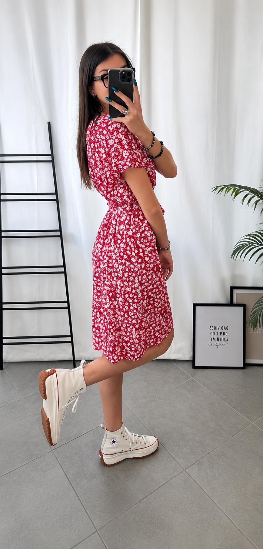 Robe courte motifs fleurs
