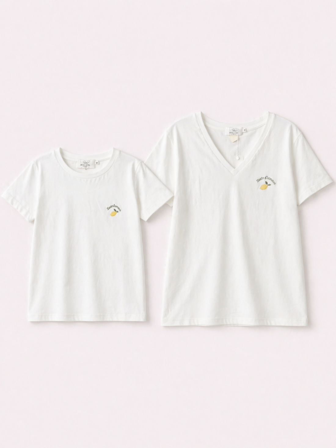 T-shirt blanc avec broderie « Zeste d’Amour » (Fille)
