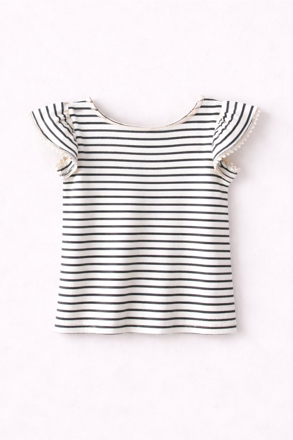 T-shirt rayé marine et blanc (Fille)