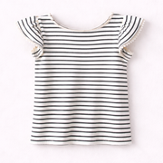 T-shirt rayé marine et blanc (Fille)