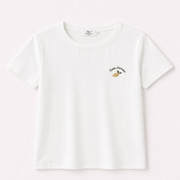 T-shirt blanc avec broderie « Zeste d’Amour » (Fille)