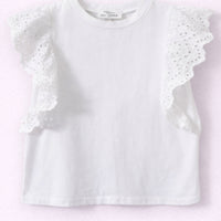 T-shirt avec broderie anglaise
