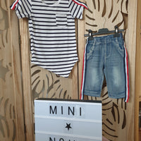 Ensemble tee-shirt marinière et bermuda