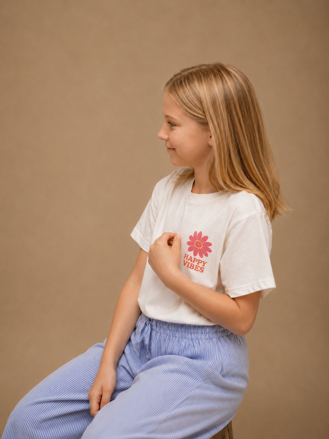 T-shirt Happy vibes (Fille)