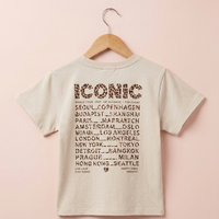 T-shirt iconic beige avec inscriptions léopard (Fille)