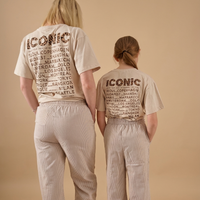 T-shirt iconic beige avec inscriptions léopard (Fille)