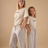 T-shirt iconic beige avec inscriptions léopard (Fille)