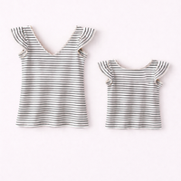 T-shirt rayé marine et blanc (Fille)